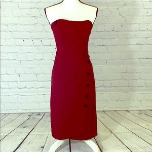 Strapless Burgundy Rocksteady Pin Up Dress